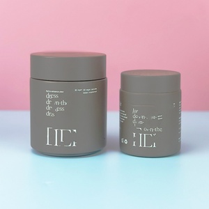 Luxury Cosmetic Jars 200g Transparent Matte Amber Blue Glass Jars with Lids Glass Bottles Glass <b>Containers</b> for Body Scrub Jar - Product Image 5