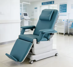 เก้าอี้บริจาคเลือดเคลื่อนที่แบบปรับได้ รุ่น EM-BC120A วัสดุเหล็กเคลือบสี เบาะหนัง PVC ปรับความสูงได้ - Product Image 4