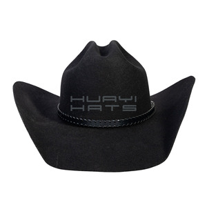 Mũ cao bồi Huayi Sombreros De Vaquero, mũ đen tùy chỉnh, chất liệu nỉ, mũ cao bồi kiểu miền Tây, mũ cao bồi bằng len, mũ cao bồi bằng da, có logo, dành cho nam giới - Product Image 3