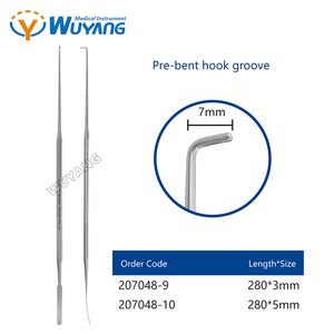 Orthopedische gegroefde zenuwwortelstripper van roestvrij staal, zenuwretractor, zenuwstripper, neuromicrochirurgische instrumenten van Wuyang - Product Image 5