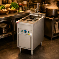 Cuisinière à nouilles multi-ajustable en acier inoxydable RKMF-JP146, cuiseur à nouilles électrique efficace à six bacs