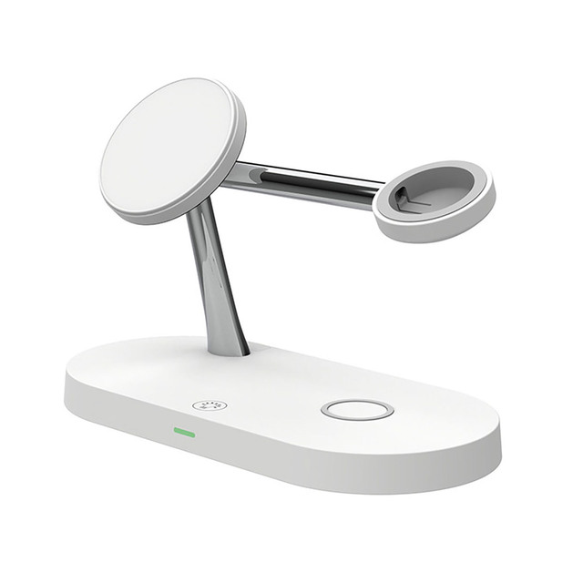 3-in-1 Magnetic Zinc Alloy Wireless Charging Stand with Nightlight