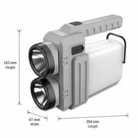 Lampe de poche portable rechargeable USB étanche à double LED, lampe de poche portable, lampe de camping, lampe d'urgence pour l'extérieur