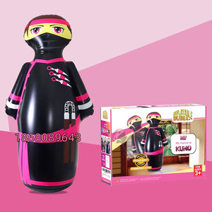 Saco de Boxeo Inflable Ninja de 120x60cm, PVC, Autoportante, para Niños, Entrenamiento de Fitness al Aire Libre - Product Image 3