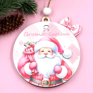Calendario dell'Avvento con Decorazioni Natalizie in Legno Intagliato al Laser, Ornamenti a Forma di Renna e Babbo <span class=keywords><strong>Natale</strong></span> Personalizzati - Product Image 2