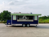 Camion de restauration mobile de 16 pieds de couleur bleue, chariot de boulangerie, remorque de concession avec cuisine complète pour la France