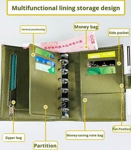 Cartera de Cuero A7 con Hojas Sueltas, Multifuncional, Estilo Vintage, para Negocios, Oficina, Agenda, Diario, Libreta de Contabilidad - Product Image 2
