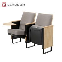 Chaise d'auditorium commerciale robuste LEADCOM LS-20601W pour salle de conférence scolaire avec tablette d'écriture rabattable