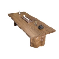 Table à thé multifonctionnelle en bois de pin massif de style chinois, sélectionnée avec soin, pour le bureau et l'hôtellerie