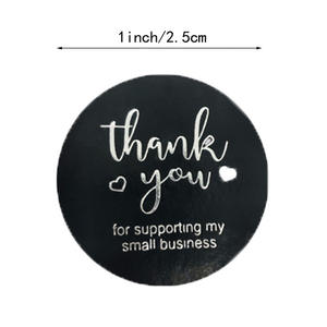 500 uds/rollo de papel de aluminio estampado gracias pegatinas rollo para sobre boda pequeño negocio joyero papelería sello <span class=keywords><strong>Laber</strong></span> - Product Image 4