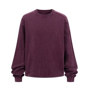 Nouveau Style Personnalisé Batik Hiver et Automne Couche <span class=keywords><strong>de</strong></span> Base 280g T-shirt Matelassé à Manches Longues - Product Image 1