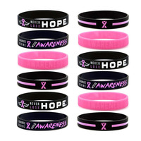 Bracelets en silicone de sensibilisation au cancer du sein d'événements de ruban rose personnalisés bon marché