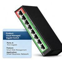 Switch de Red Gigabit Administrado de 8 Puertos con QoS, DHCP Snooping, Gestión Web, Control en la Nube, Aplicación y Acceso Remoto