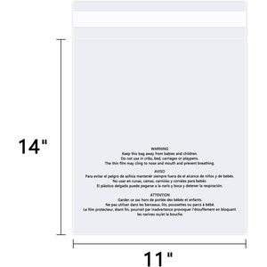 ถุงซิปล็อคใสขนาด 11x14 นิ้ว จำนวน 100 ใบ สำหรับจัดเก็บเสื้อผ้า - Product Image 2