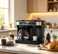Machine à café filtre 12 tasses et cafetière à dosettes K-Cup individuelle, réservoir d'eau partagé détachable de 2,5 à 3 L, commande tactile LCD