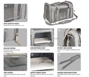 Sıcak satış dayanıklı havayolu onaylı lüks köpek kedi çantası evcil hayvan taşıyıcı çanta köpek kedi seyahat açık - Product Image 3