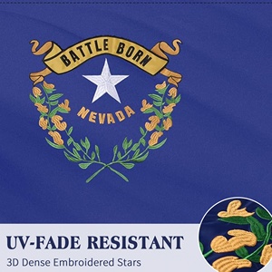 Bandera del estado de Nevada de los Estados Unidos al por mayor, 3x5 pies, bordada y cosida, nailon Oxford 210D, 4 filas de costuras, dobladillo volante, ojales de latón - Product Image 4