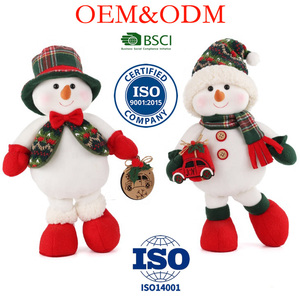 Paire de bonhommes de neige debout à un pied de <span class=keywords><strong>Noël</strong></span> blanc Zaves avec écharpe et chapeau pour <span class=keywords><strong>la</strong></span> décoration intérieure - Product Image 1