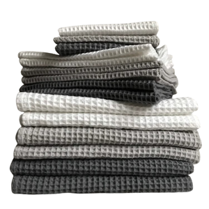 Wholesale Custom 38*64 cm 55 gram/piece check stock ready cotton terry tea <b>waffle</b> woven cloth cleaning kitchen dish towels - Product Image 5