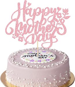1 Paquete de Adornos para Pastel del Día de la Madre, Adorno de Corazón Brillante con la Frase 'Mejor Mamá del Mundo', Decoración para Pastel de <span class=keywords><strong>Cumpleaños</strong></span> para Mamá - Product Image 1