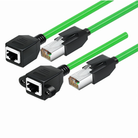 Câble d'extension KRONZ Cat8 Cat7 RJ45 pré-assemblé avec gaine PVC orange, haute flexibilité, industriel, avec connecteurs femelle et mâle à verrouillage par vis
