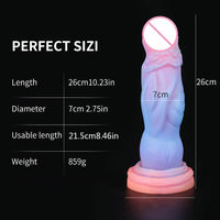 Dildo en silicone en forme de dragon, gros et épais, lumineux, jouet réaliste multi-tailles, gland lisse, jouet sexuel pour adultes pour femmes