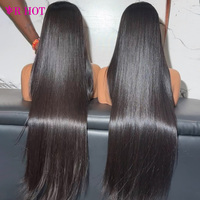 Perruques Lace Frontal 13X6 Full HD en Cheveux Humains, Prêtes à Porter Sans Colle, Cheveux Humains Vierges Raides Naturels, Lace Front pour Femmes Noires