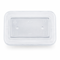 Conteneur alimentaire en PP de 1000 ml compatible micro-ondes avec couvercle - Boîte à emporter rectangulaire - Préparation des repas, jetable, qualité alimentaire, sans BPA