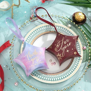 Boîte à bonbons de <span class=keywords><strong>mariage</strong></span> en papier en forme d'étoile rouge et verte - Product Image 4