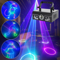 Éclairage de scène laser RVB avec animation 3D DMX512, projecteur disco activé par son à distance, lumière discoteca pour bar et mariage