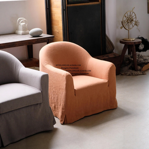 Sillón Moderno Individual Naranja <span class=keywords><strong>con</strong></span> <span class=keywords><strong>Ruedas</strong></span>, Cómodo y <span class=keywords><strong>Reclinable</strong></span> para Hogar, Comedor, Bar, Mueble de Interior, Sofá - Product Image 3