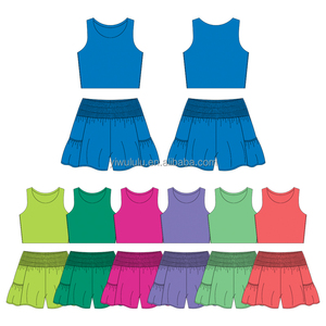 Ropa de Yoga de alta calidad personalizada para niños pequeños, entrenamiento de baile, ropa informal transpirable para correr, conjuntos de Yoga de dos piezas - Product Image 2