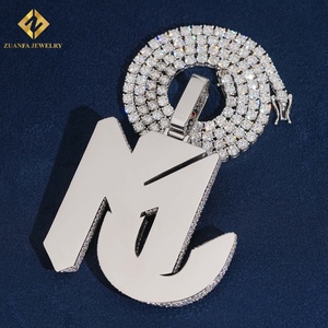 Hip Pop Moissanite Jewelry <b>Iced</b> <b>Out</b> Pendant 925 Silver Moissanite Custom Pendant Sparkling jewelry - Product Image 5