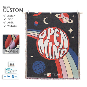 Manta <span class=keywords><strong>de</strong></span> Tapiz Tejida con Diseño Personalizado, Moderno y Cósmico, Manta Jacquard Psicodélica para Decoración del Hogar - Product Image 1