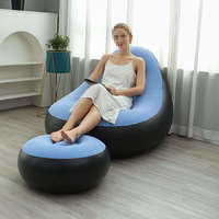 Nouveau produit : Canapé gonflable avec pompe à pied, en PVC et peluche, fauteuil de relaxation pliable avec dossier gonflable individuel