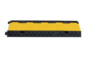 3 चैनल भारी शुल्क पुनर्नवीनीकरण रबर दबाव-प्रतिरोधी पीले + काले केबल कवर गति बम्प आउटडोर सड़क केबल रक्षक - Product Image 2