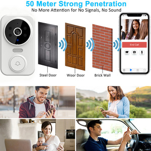 <b>Wireless</b> Smart Doorbell With Wifi <b>Camera</b> Battery Powered Home Security Minimalist Design For Indoor <b>Outdoor</b> Use - Product Image 4
