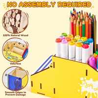 Boîte de rangement de table pour jouets éducatifs Joycat, multifonctionnelle, porte-crayons en bois mignon, boîte à crayons scolaire pour enfants