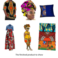 Kain Batik Afrika DIY dua sisi dicetak pakaian tradisional Afrika Ankara tipis bernapas anti-pil untuk kain pelapis