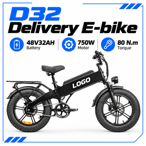 จักรยานไฟฟ้าส่งของ D32 รุ่น 750W 48V 32Ah พร้อมดิสก์เบรกและแบตเตอรี่ในตัว - Product Image 1