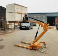 500 kg 850 mm tragbarer kleiner Elektro-Stapler, Mini-Elektro-Palettenhubwagen mit verstellbarem, gebogenem Arm, Blei-Säure-Batterie