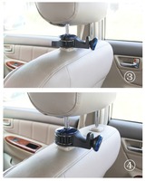 Support de Téléphone et Crochet d'Appui-Tête de Voiture 2-en-1 Universel avec Rotation Forte pour Siège Arrière de Véhicule Compatible iPhone