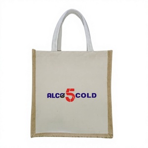 Premium Quality Jute Canvas <b>Tote</b> Bag 14x12x5 Inch Durable Reusable Shopping Bag for Grocery Stores Retail Packaging <b>Travel</b> - Product Image 1