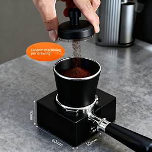 Outil de pressage de café personnalisé - Acier inoxydable/Ti approuvé ISO9001, usinage CNC, électroérosion à fil, surface PVD/brossée/polie - Product Image 1