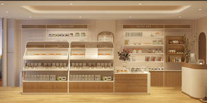 ตู้โชว์เครื่องแต่งหน้าห้างสรรพสินค้าทำจากไม้แนวคิดการออกแบบตกแต่งภายในร้านขายปลีกทันสมัยตามสั่ง - Product Image 5