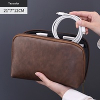 Sac de rangement numérique en PU pour voyage d'affaires, pochette multifonction, organisateur de câbles de données, étanche - Offre Spéciale