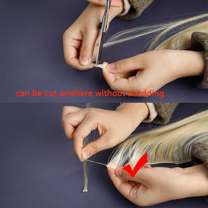 Extensão de cabelo humano tendência, de alta qualidade, novo, amarrar as mãos, gênio, weft, pode ser cortado, liso, invisível - Product Image 3