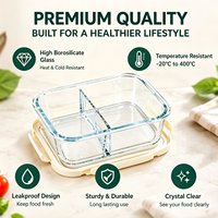 Bestverkochte hittebestendige glazen lunchbox, magnetronbestendig, lekvrij, met deksel voor dagelijks voedsel opbergen