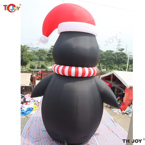 <span class=keywords><strong>Pingouin</strong></span> de Noël géant <span class=keywords><strong>gonflable</strong></span> personnalisé de 8 m (26 pieds) de haut avec chapeau pour la décoration extérieure de Noël - Product Image 3