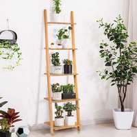 Étagère trapézoïdale multicouche salon chambre étagère en bambou sol au plafond fleur étagère de rangement étagère en bois massif
